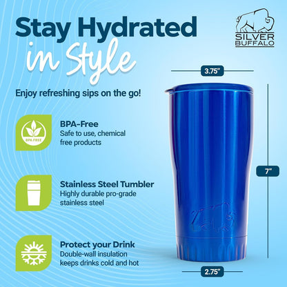 Royal Blue Flip Top, Vacuum Insulated Water Bottle, 30oz | Double Walled, Stainless Steel, Tumbler, Leakproof Lid, Keeps Hot and Cold, Travel Coffee Mug, Cup, 0.89 Liters