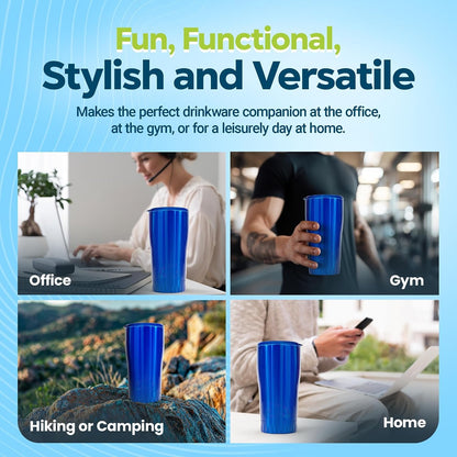Royal Blue Flip Top, Vacuum Insulated Water Bottle, 30oz | Double Walled, Stainless Steel, Tumbler, Leakproof Lid, Keeps Hot and Cold, Travel Coffee Mug, Cup, 0.89 Liters