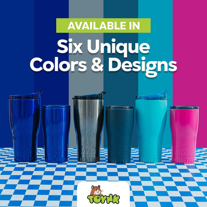 Royal Blue Flip Top, Vacuum Insulated Water Bottle, 30oz | Double Walled, Stainless Steel, Tumbler, Leakproof Lid, Keeps Hot and Cold, Travel Coffee Mug, Cup, 0.89 Liters