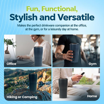 Royal Blue Flip Top, Vacuum Insulated Water Bottle, 30oz | Double Walled, Stainless Steel, Tumbler, Leakproof Lid, Keeps Hot and Cold, Travel Coffee Mug, Cup, 0.89 Liters
