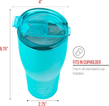 Royal Blue Flip Top, Vacuum Insulated Water Bottle, 30oz | Double Walled, Stainless Steel, Tumbler, Leakproof Lid, Keeps Hot and Cold, Travel Coffee Mug, Cup, 0.89 Liters