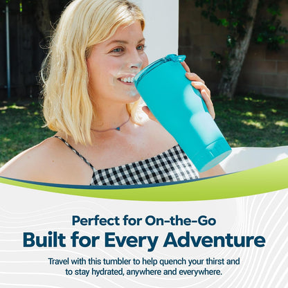 Royal Blue Flip Top, Vacuum Insulated Water Bottle, 30oz | Double Walled, Stainless Steel, Tumbler, Leakproof Lid, Keeps Hot and Cold, Travel Coffee Mug, Cup, 0.89 Liters