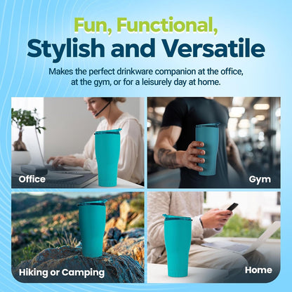 Royal Blue Flip Top, Vacuum Insulated Water Bottle, 30oz | Double Walled, Stainless Steel, Tumbler, Leakproof Lid, Keeps Hot and Cold, Travel Coffee Mug, Cup, 0.89 Liters