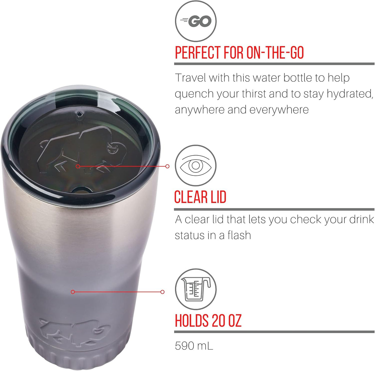 Royal Blue Flip Top, Vacuum Insulated Water Bottle, 30oz | Double Walled, Stainless Steel, Tumbler, Leakproof Lid, Keeps Hot and Cold, Travel Coffee Mug, Cup, 0.89 Liters