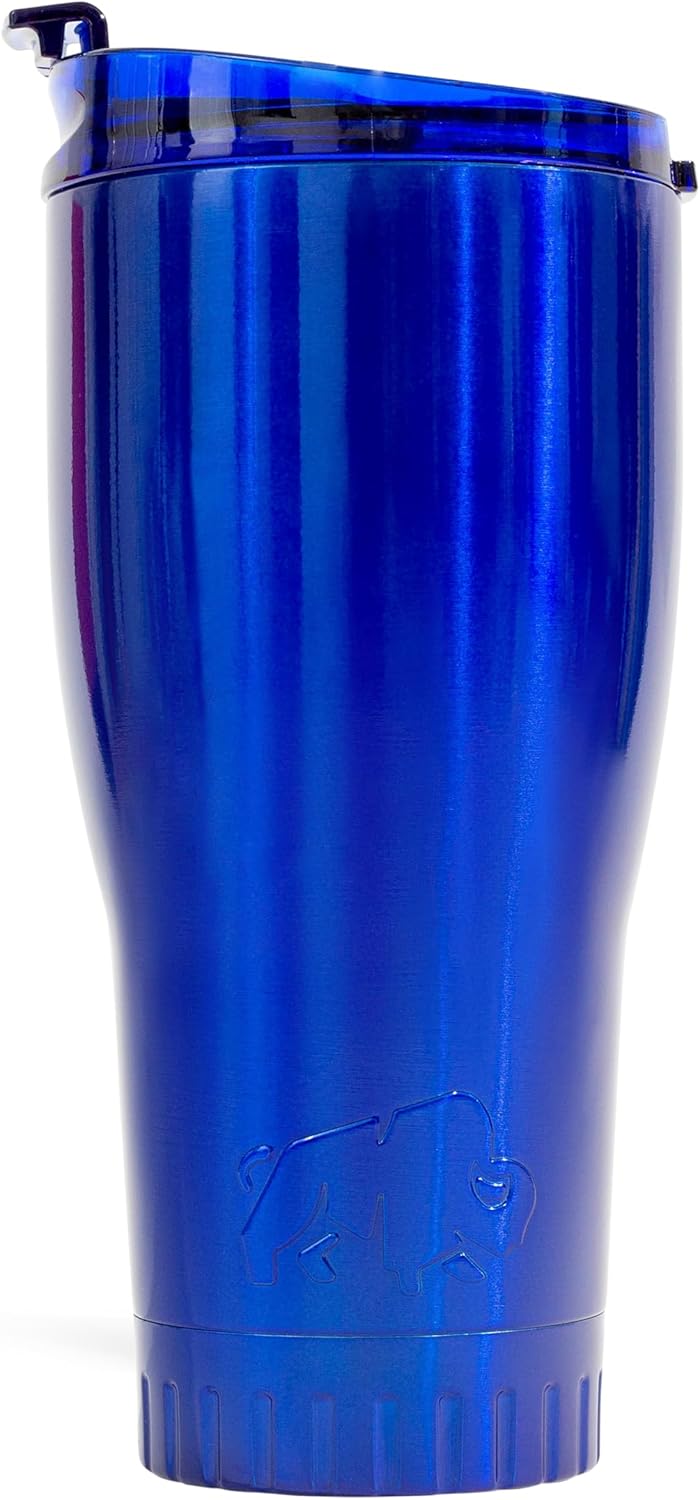 Royal Blue Flip Top, Vacuum Insulated Water Bottle, 30oz | Double Walled, Stainless Steel, Tumbler, Leakproof Lid, Keeps Hot and Cold, Travel Coffee Mug, Cup, 0.89 Liters