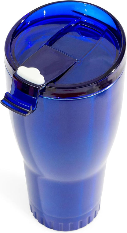 Royal Blue Flip Top, Vacuum Insulated Water Bottle, 30oz | Double Walled, Stainless Steel, Tumbler, Leakproof Lid, Keeps Hot and Cold, Travel Coffee Mug, Cup, 0.89 Liters