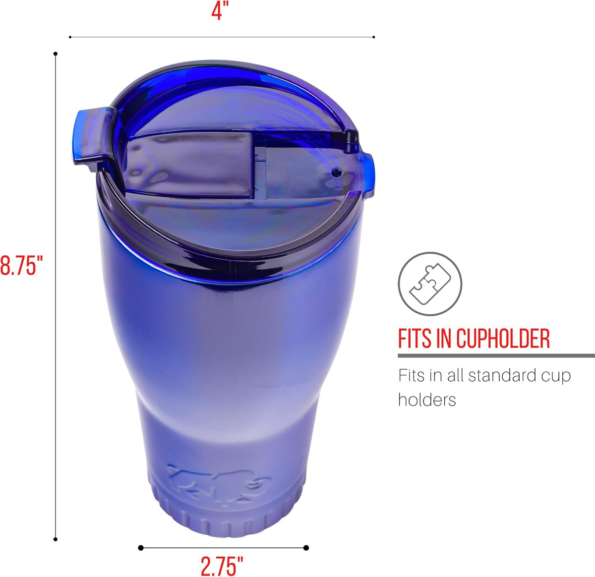 Royal Blue Flip Top, Vacuum Insulated Water Bottle, 30oz | Double Walled, Stainless Steel, Tumbler, Leakproof Lid, Keeps Hot and Cold, Travel Coffee Mug, Cup, 0.89 Liters