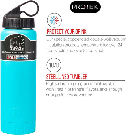Royal Blue Flip Top, Vacuum Insulated Water Bottle, 30oz | Double Walled, Stainless Steel, Tumbler, Leakproof Lid, Keeps Hot and Cold, Travel Coffee Mug, Cup, 0.89 Liters