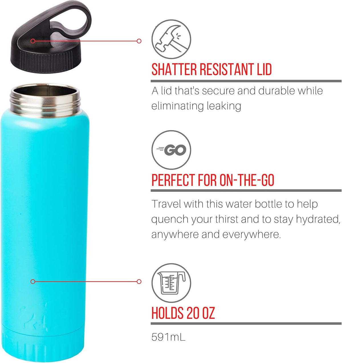 Royal Blue Flip Top, Vacuum Insulated Water Bottle, 30oz | Double Walled, Stainless Steel, Tumbler, Leakproof Lid, Keeps Hot and Cold, Travel Coffee Mug, Cup, 0.89 Liters