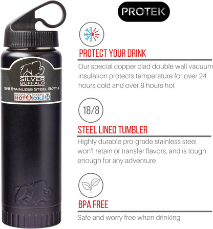Royal Blue Flip Top, Vacuum Insulated Water Bottle, 30oz | Double Walled, Stainless Steel, Tumbler, Leakproof Lid, Keeps Hot and Cold, Travel Coffee Mug, Cup, 0.89 Liters