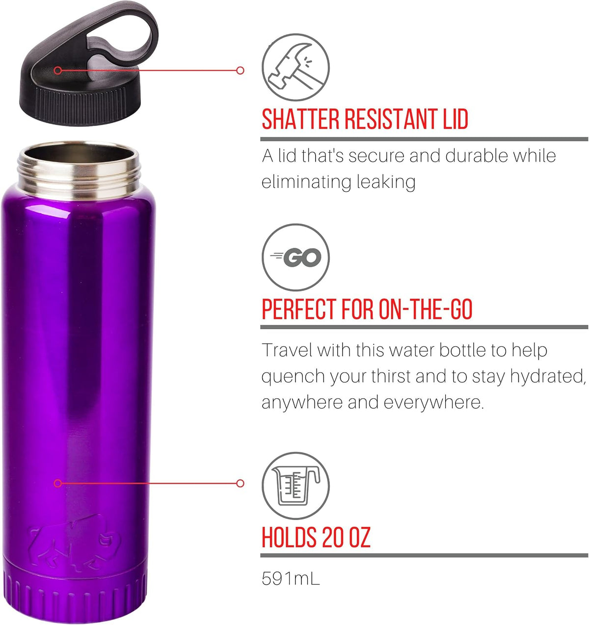 Royal Blue Flip Top, Vacuum Insulated Water Bottle, 30oz | Double Walled, Stainless Steel, Tumbler, Leakproof Lid, Keeps Hot and Cold, Travel Coffee Mug, Cup, 0.89 Liters