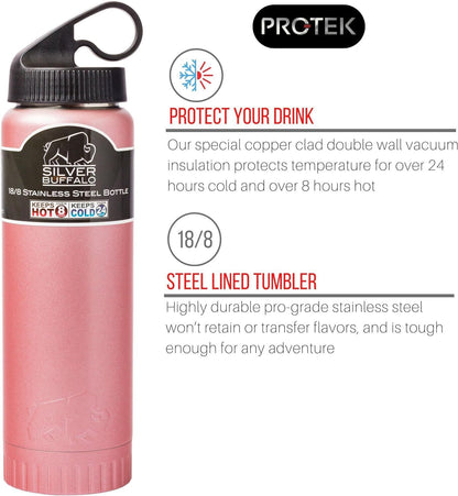 Royal Blue Flip Top, Vacuum Insulated Water Bottle, 30oz | Double Walled, Stainless Steel, Tumbler, Leakproof Lid, Keeps Hot and Cold, Travel Coffee Mug, Cup, 0.89 Liters