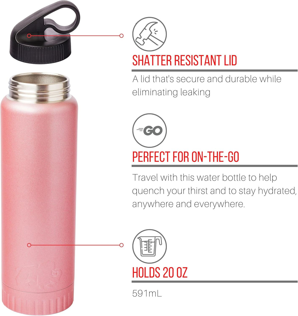 Royal Blue Flip Top, Vacuum Insulated Water Bottle, 30oz | Double Walled, Stainless Steel, Tumbler, Leakproof Lid, Keeps Hot and Cold, Travel Coffee Mug, Cup, 0.89 Liters