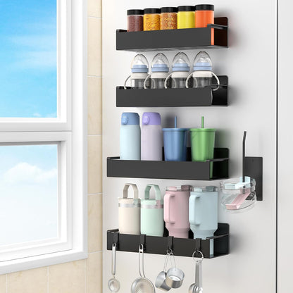 Magnetic Water Bottle Holder for Fridge Black