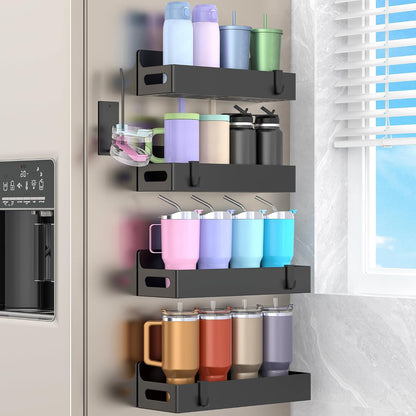 Magnetic Water Bottle Holder for Fridge Black