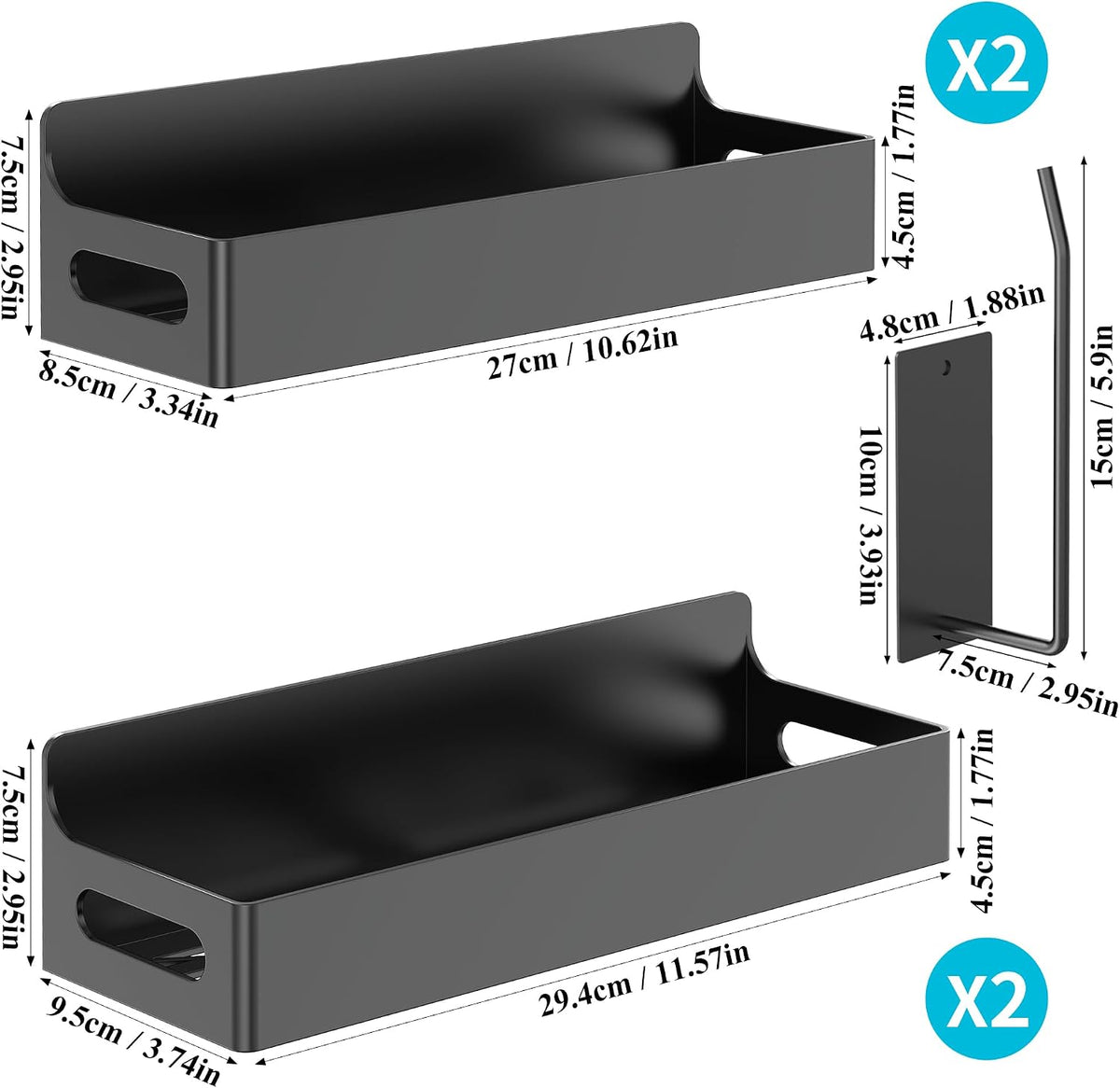Magnetic Water Bottle Holder for Fridge Black
