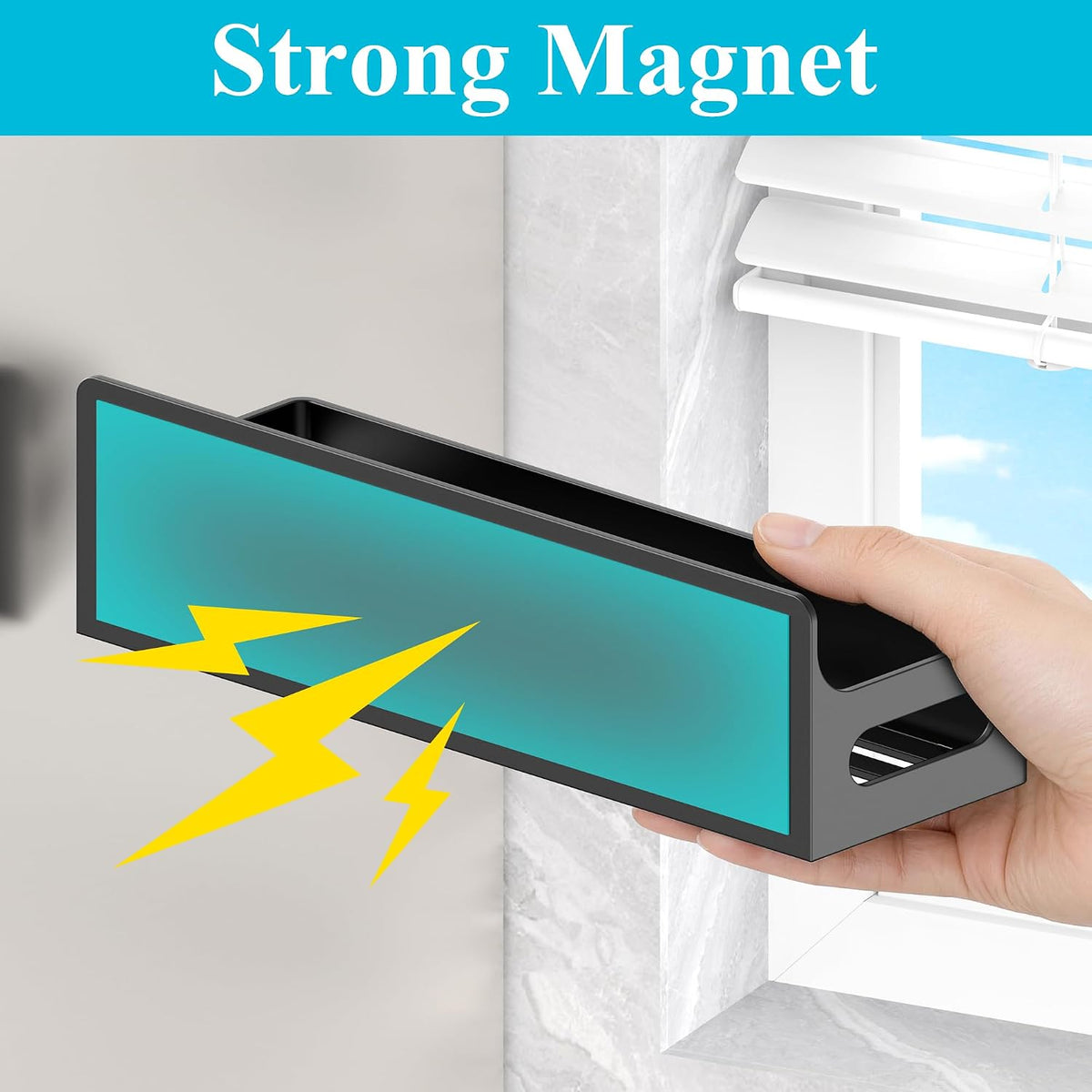 Magnetic Water Bottle Holder for Fridge Black