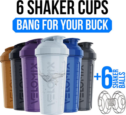 6 Pack 28oz Protein Shaker Bottle for Protein Mixes, Earth Tones