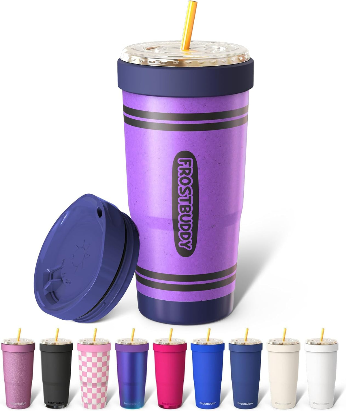 Togo Buddy 30oz Tumbler - Spill-Proof Flip Lid (Blue Pencil) - Colors C