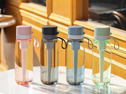 PHILIPS Filtered Water Bottle, BPA-Free Tritan, Travel Portable 22oz Green