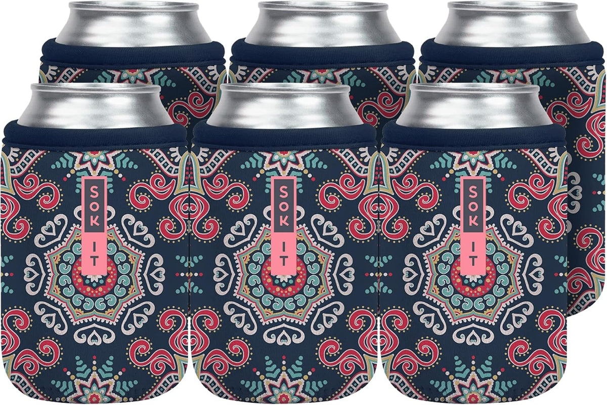 CanSok Sleeve for Beer & Soda Insulated Neoprene Cover (Ocean Oasis, 12oz Can Sleeve) - Colors D