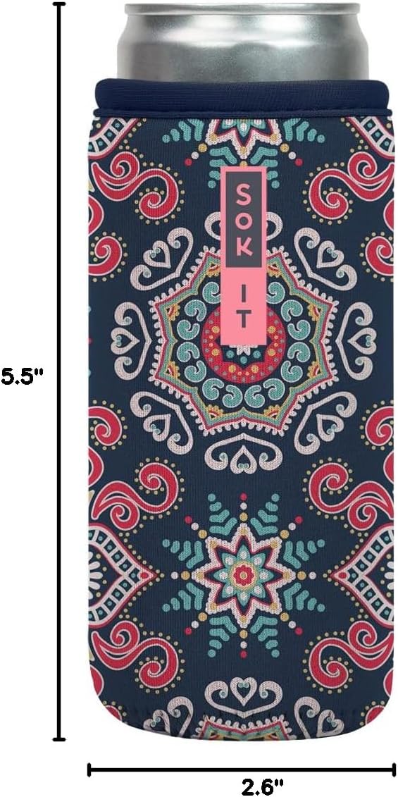 CanSok Sleeve for Beer & Soda Insulated Neoprene Cover (Ocean Oasis, 12oz Can Sleeve) - Colors D