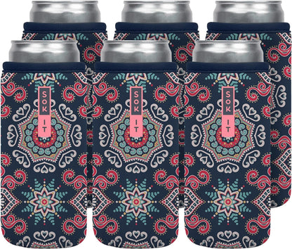 CanSok Sleeve for Beer & Soda Insulated Neoprene Cover (Ocean Oasis, 12oz Can Sleeve) - Colors D