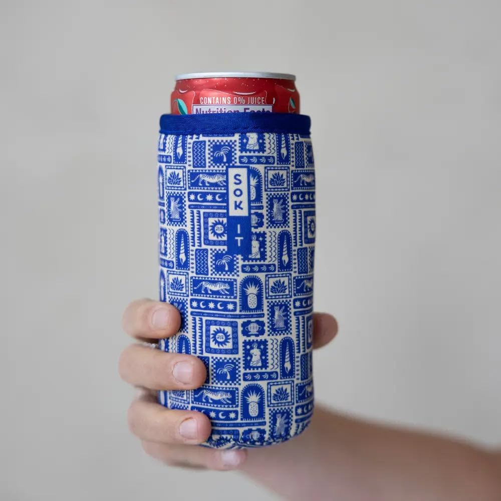 CanSok Sleeve for Beer & Soda Insulated Neoprene Cover (Ocean Oasis, 12oz Can Sleeve) - Colors D