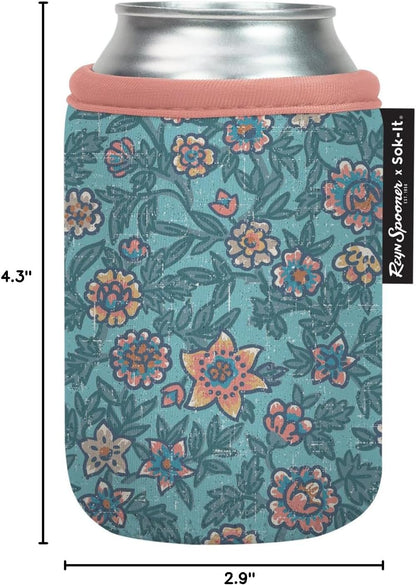 CanSok Sleeve for Beer & Soda Insulated Neoprene Cover (Ocean Oasis, 12oz Can Sleeve) - Colors D