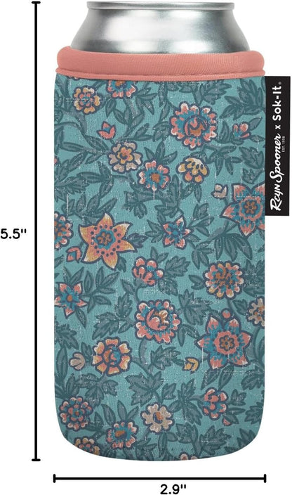 CanSok Sleeve for Beer & Soda Insulated Neoprene Cover (Ocean Oasis, 12oz Can Sleeve) - Colors D