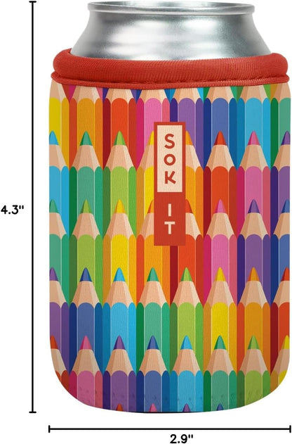 CanSok Sleeve for Beer & Soda Insulated Neoprene Cover (Ocean Oasis, 12oz Can Sleeve) - Colors D