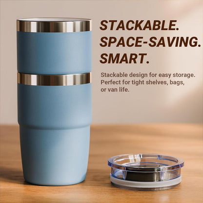 8 oz Small Coffee Cup with Magnetic Lid, Ceramic-Lining