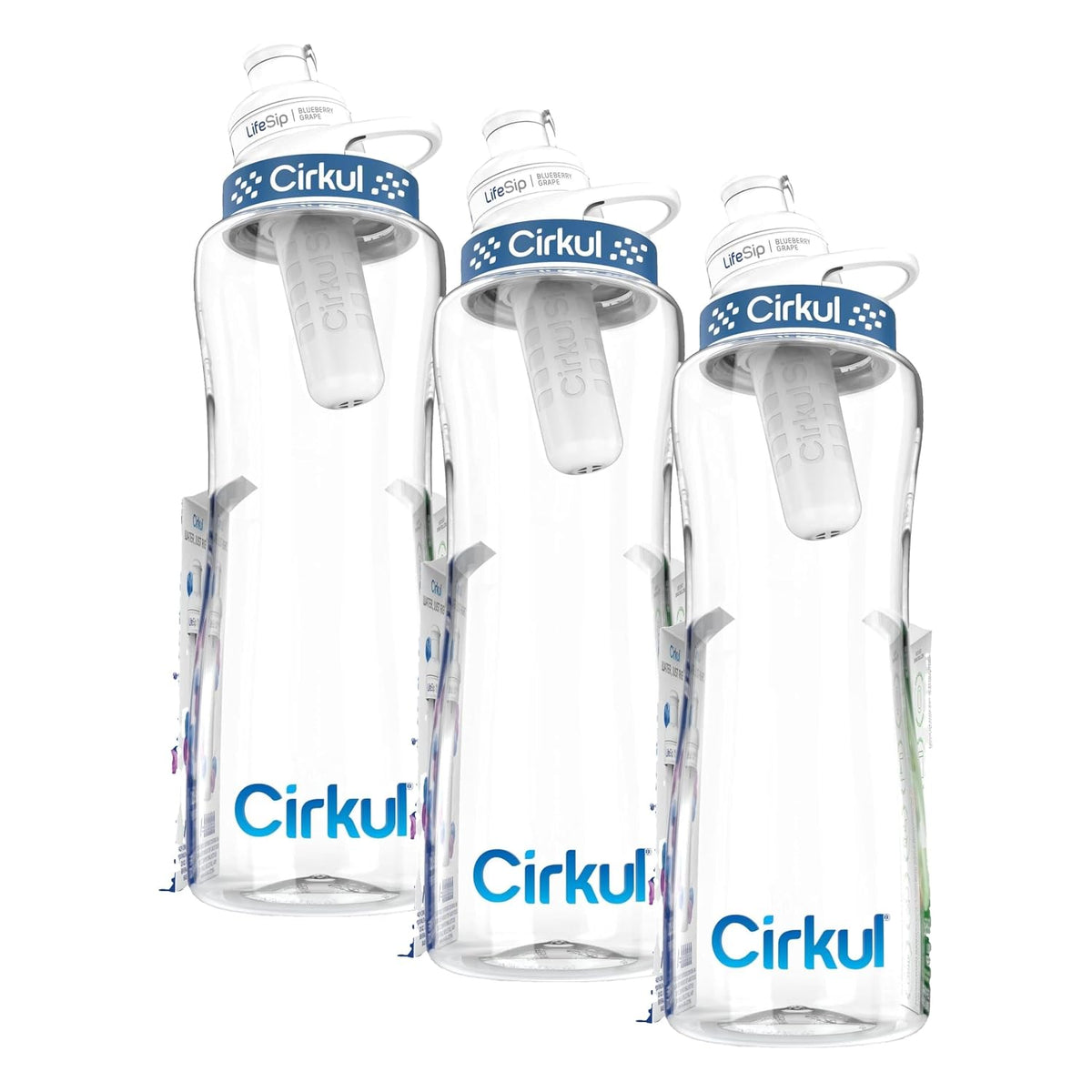 22oz Clear Plastic Water Bottle with Two No Sugar, 0 Cal Cartridges