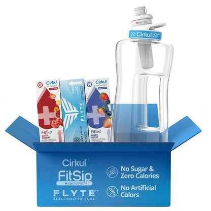 22oz Clear Plastic Water Bottle with Two No Sugar, 0 Cal Cartridges