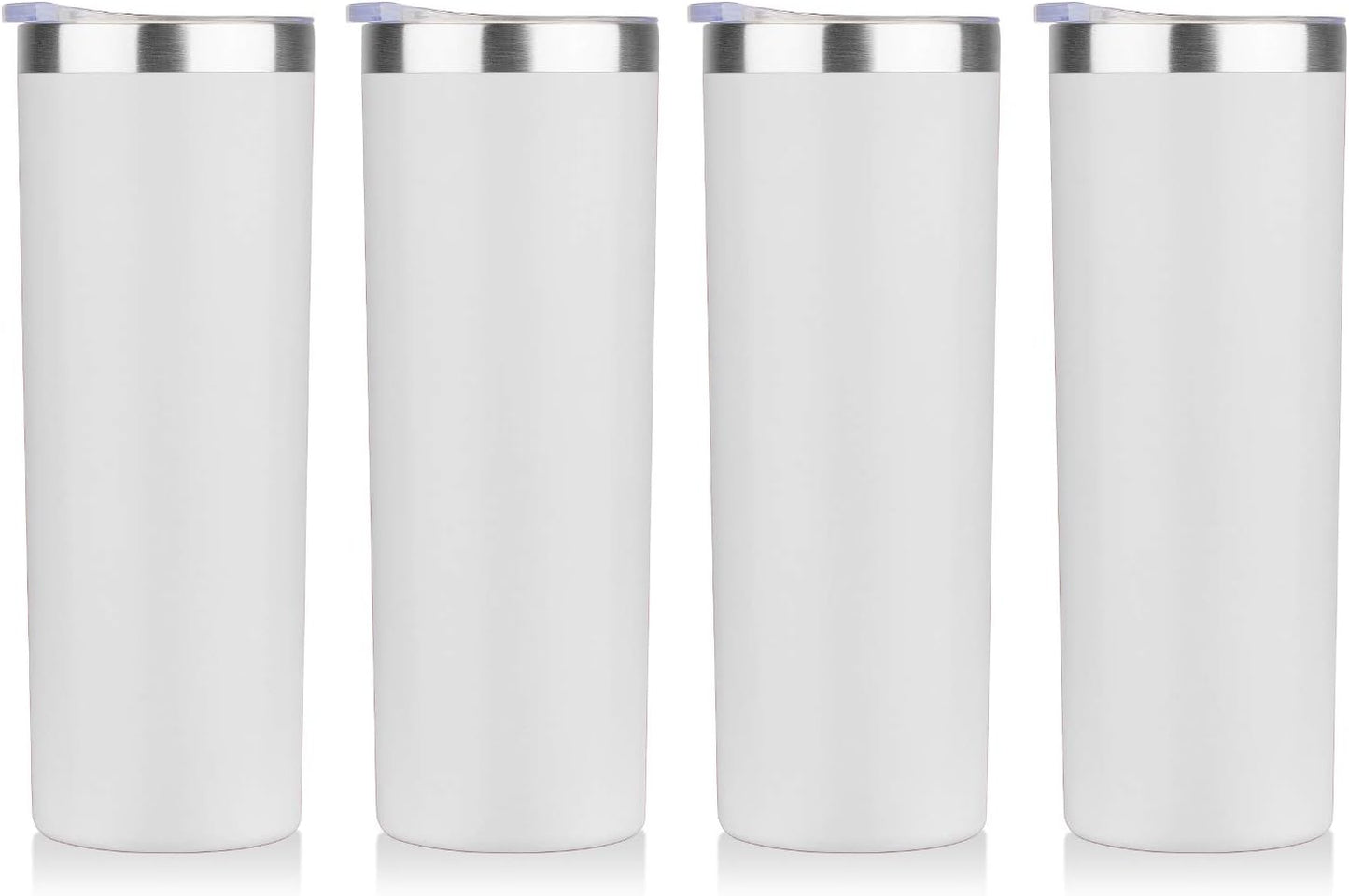 20 oz Skinny Tumbler, Stainless Steel Insulated Slim Tumbler with Lid, Reusable Double Wall Travel Coffee Mug, Durable Powder Coated Travel Water Cup(Black, 1)
