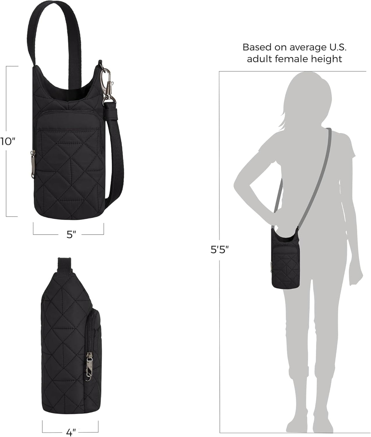 Anti-Theft Boho Insulated Water Bottle Tote