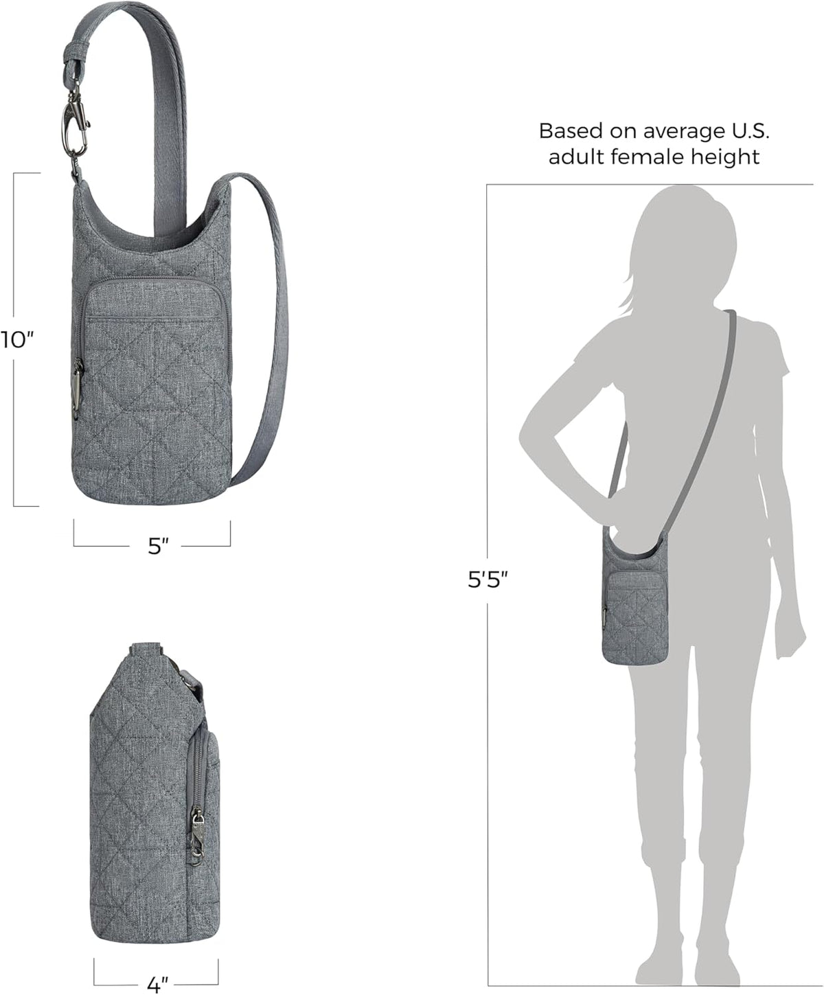 Anti-Theft Boho Insulated Water Bottle Tote