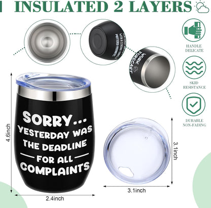 4 Pcs Funny Office Tumbler Gifts 12 oz Stainless Steel Tumbler with Lid Dumpster Fire Insulated Cup for Coworker Employee Staff Teacher Nurse Team Appreciation (Inspirational)