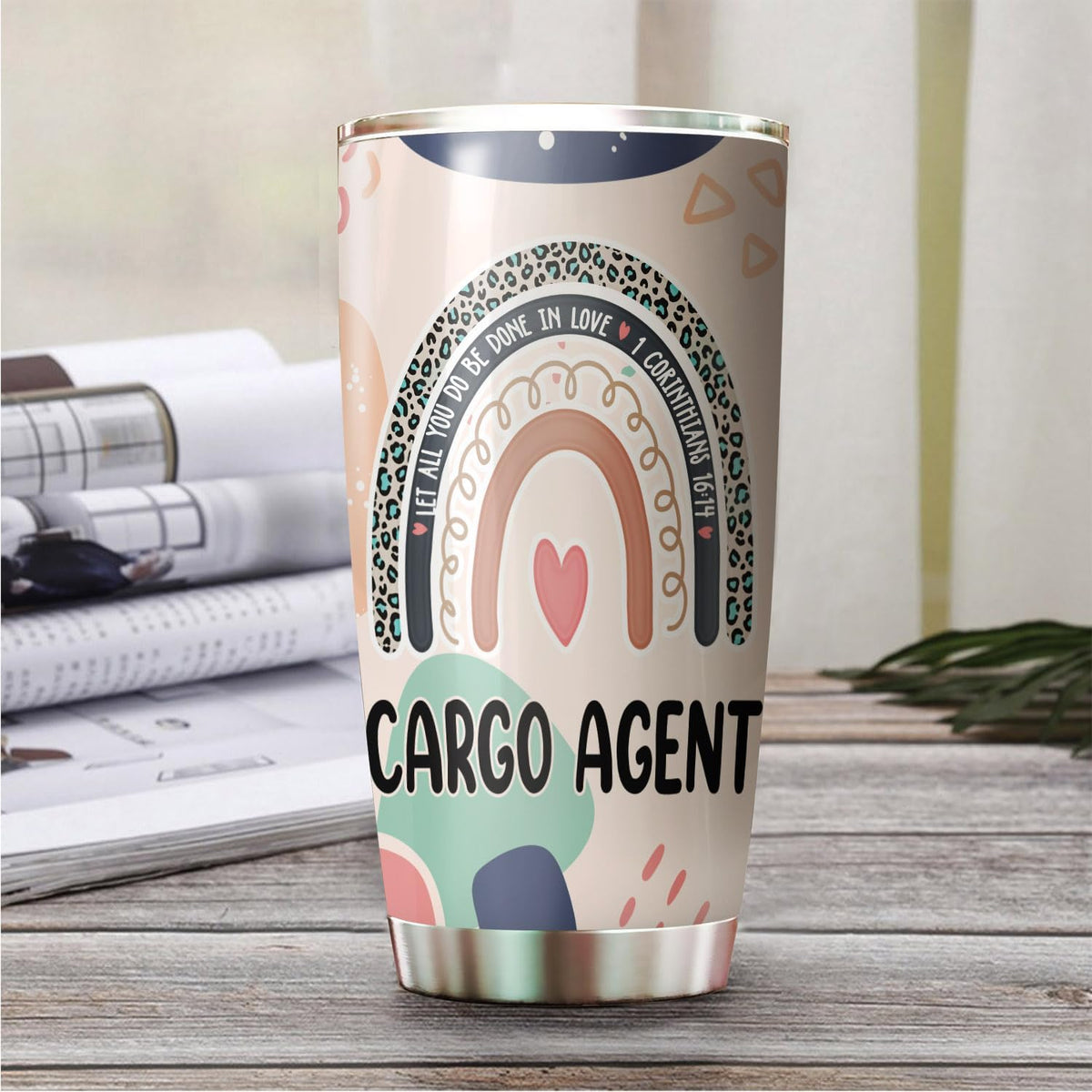 Let All You Do Be Done In Love Postal Clerk Tumbler Stainless Steel 20oz, Office Gifts Women Men Work Friends Coworker, Driking Coffee Cup For Birthday Christmas - Colors R