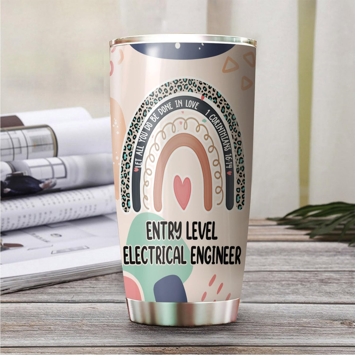 Let All You Do Be Done In Love Postal Clerk Tumbler Stainless Steel 20oz, Office Gifts Women Men Work Friends Coworker, Driking Coffee Cup For Birthday Christmas - Colors R