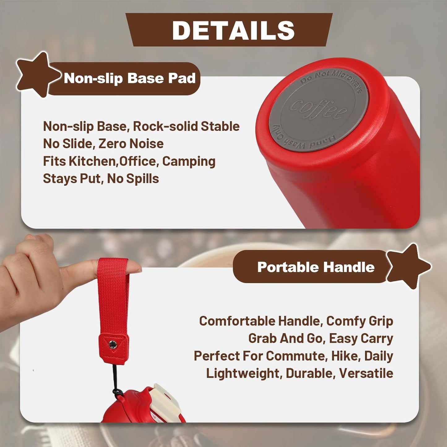 Insulated Coffee Tumbler 17.9oz 530ml Travel Coffee Mug 316 Stainless Steel Dual Drink Openings Leakproof Lid Reusable Insulated Coffee Mug Hot and Cold Ideal Travel Mug for Coffee Lover Daily