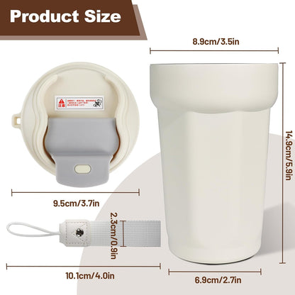 Insulated Coffee Tumbler 17.9oz 530ml Travel Coffee Mug 316 Stainless Steel Dual Drink Openings Leakproof Lid Reusable Insulated Coffee Mug Hot and Cold Ideal Travel Mug for Coffee Lover Daily
