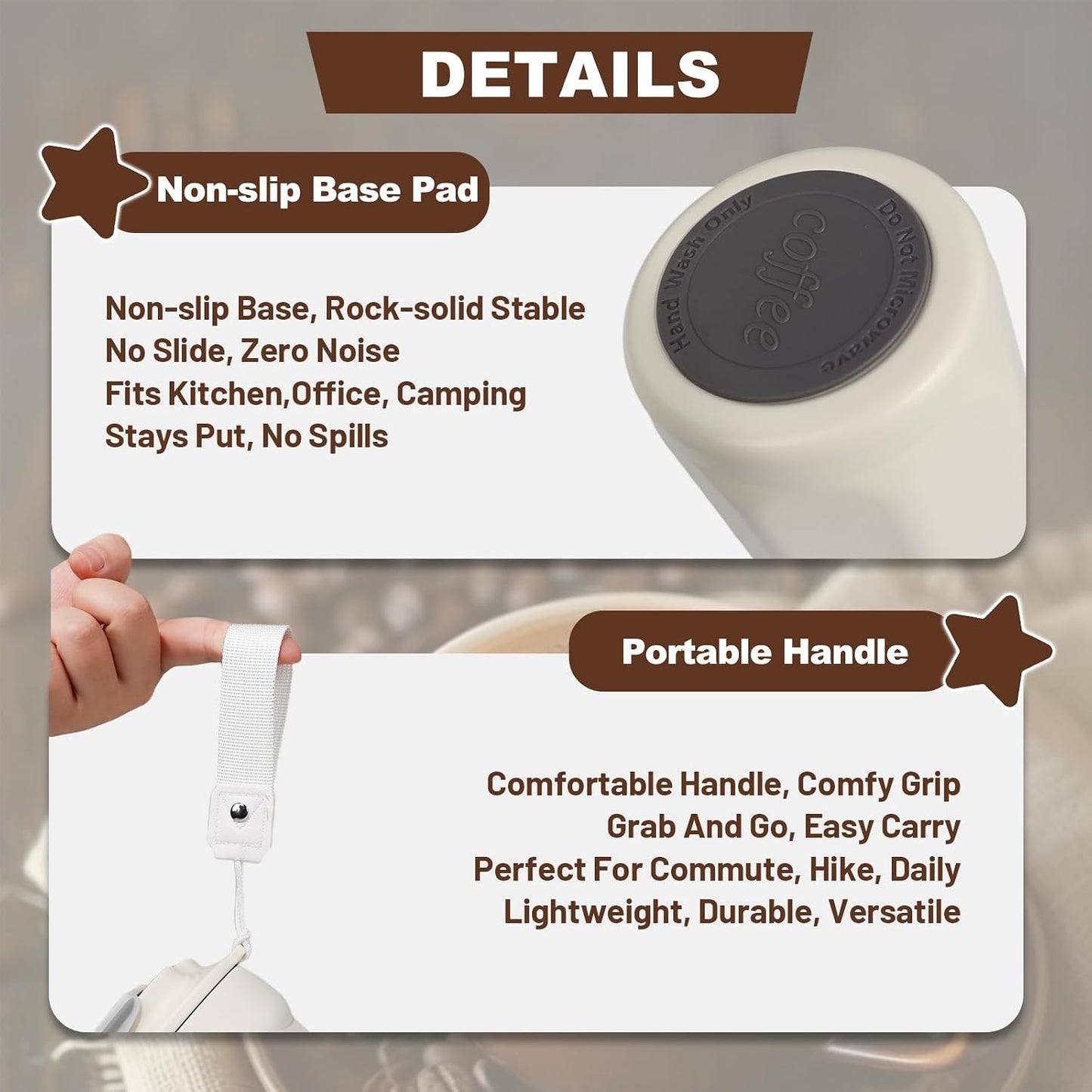 Insulated Coffee Tumbler 17.9oz 530ml Travel Coffee Mug 316 Stainless Steel Dual Drink Openings Leakproof Lid Reusable Insulated Coffee Mug Hot and Cold Ideal Travel Mug for Coffee Lover Daily