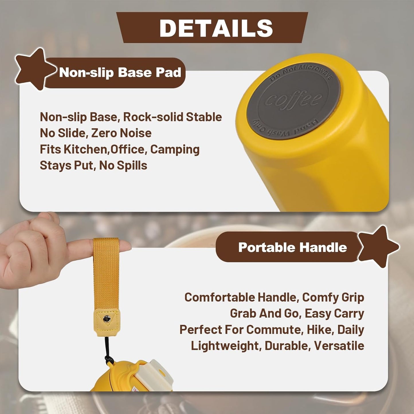 Insulated Coffee Tumbler 17.9oz 530ml Travel Coffee Mug 316 Stainless Steel Dual Drink Openings Leakproof Lid Reusable Insulated Coffee Mug Hot and Cold Ideal Travel Mug for Coffee Lover Daily