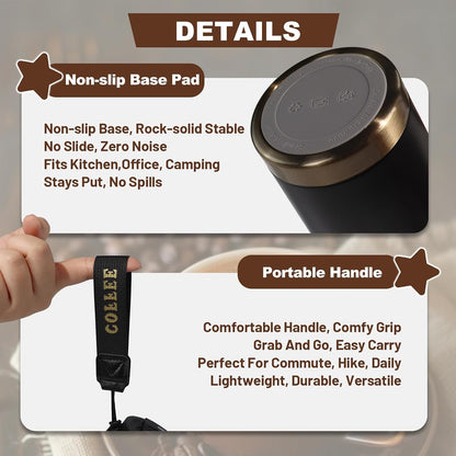Insulated Coffee Tumbler 17.9oz 530ml Travel Coffee Mug 316 Stainless Steel Dual Drink Openings Leakproof Lid Reusable Insulated Coffee Mug Hot and Cold Ideal Travel Mug for Coffee Lover Daily