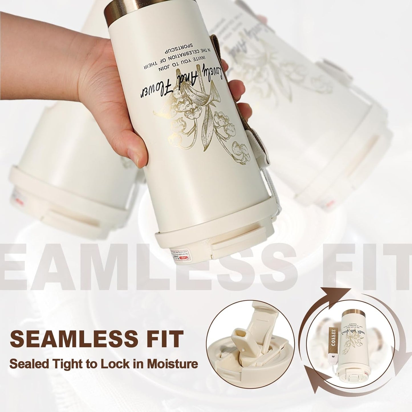 Insulated Coffee Tumbler 17.9oz 530ml Travel Coffee Mug 316 Stainless Steel Dual Drink Openings Leakproof Lid Reusable Insulated Coffee Mug Hot and Cold Ideal Travel Mug for Coffee Lover Daily