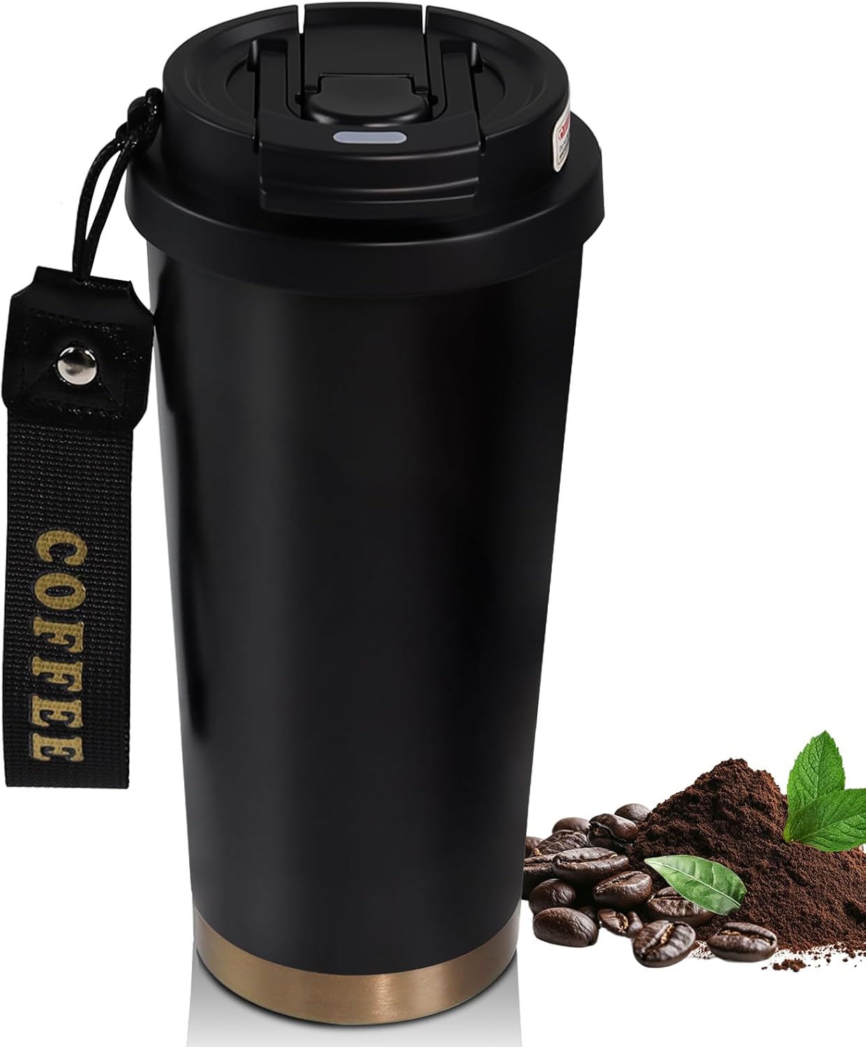 Insulated Coffee Tumbler 17.9oz 530ml Travel Coffee Mug 316 Stainless Steel Dual Drink Openings Leakproof Lid Reusable Insulated Coffee Mug Hot and Cold Ideal Travel Mug for Coffee Lover Daily
