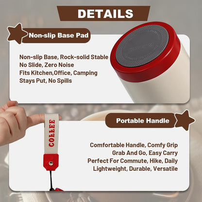 Insulated Coffee Tumbler 17.9oz 530ml Travel Coffee Mug 316 Stainless Steel Dual Drink Openings Leakproof Lid Reusable Insulated Coffee Mug Hot and Cold Ideal Travel Mug for Coffee Lover Daily