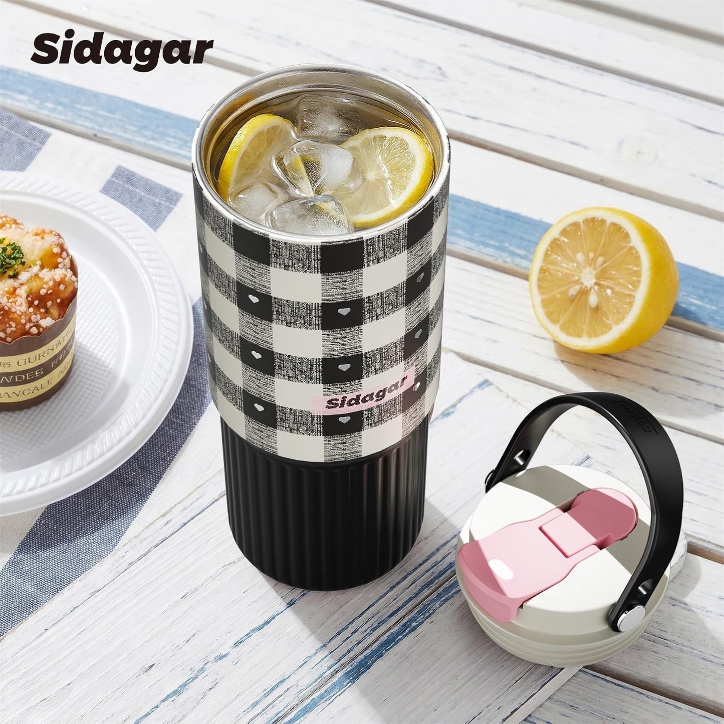 26 oz Insulated Stainless Steel Tumbler with Straw & Handle Cowboy | Leak-proof Water Bottle| Dual Drinking Options with Straw & Spout | Cup Holder Compatible| BPA-Free | Cold 12H| Easy to Clean