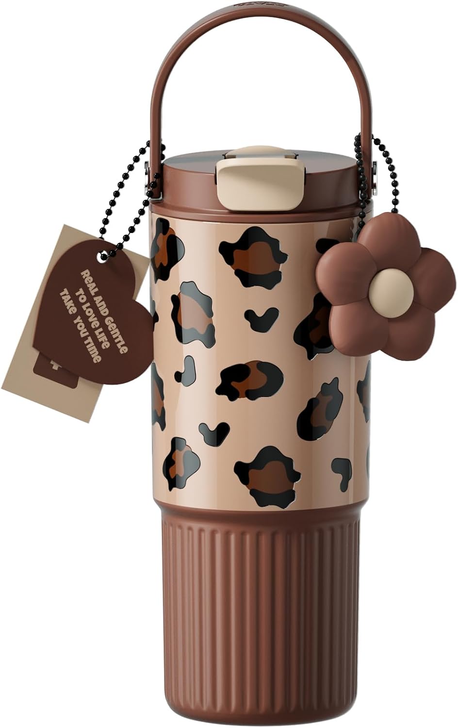 26 oz Insulated Stainless Steel Tumbler with Straw & Handle Cowboy | Leak-proof Water Bottle| Dual Drinking Options with Straw & Spout | Cup Holder Compatible| BPA-Free | Cold 12H| Easy to Clean